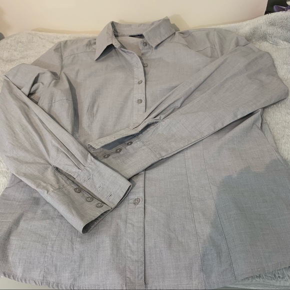 Grey Cotton Blend Blouse - Picture 4 of 7